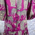 Tyler Böe Leopard Cheetah Print Ruffle Hem Dress Pink Magenta Puff Sleeve XS Photo 8
