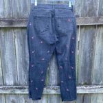 Hollister ‎ Black Embroidered Rose Curvy High Rise Mom Jeans | 25 Photo 3