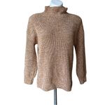 Cupcakes and Cashmere Tan Mock Neck Sweater Marled Cotton, Sz M Photo 9