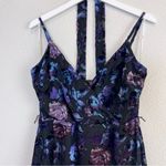 Lulus Pretty Companion Black Floral Velvet Burnout Maxi Dress Size Medium Blue Photo 5