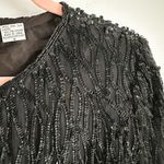 Vintage Black Sequin Silk Cocktail Blazer sz Small Photo 6