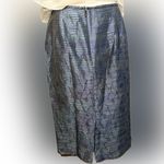 Travis Ayer Silk embroidered straight cut skirt Blue Size 12 Photo 5