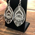 Lotus Flower Lace Mandala Dangle Earrings Photo 2