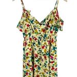 MM Couture Miss Me Tan Floral Watercolor A-line Dress S Short Flounce Sleeve Photo 5