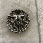 Vintage Aurora Borealis Rhinestone Brooch Silver Tone Mid Century Style Photo 4
