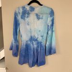 Lulus Land and Sea light blue tie-dye long-sleeve romper size XS Photo 1