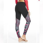 Fabletics Women’s Powerhold High Waisted Mini Peak black/pink leggings, Small Photo 1
