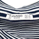 Mango Womens Striped Off The Shoulder Ribbed Cropped Bardot Top Photo 2