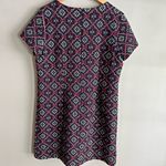 Loft NWT  jacquard mod quilted shift dress burgundy & navy Photo 6