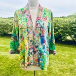 John Mark  Colorful Floral Embroidered Kimono Petite Jacket Photo 1