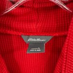 Eddie Bauer Red Waffle Knit High Neck Pullover Thermal Top Women's Size Large Photo 4