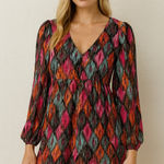 1057 Rotate Geometric Diamond Mini Dress Size 4 Pink Photo 0