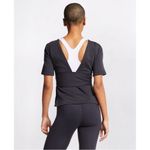 Nike  Studio Dri-Fit Short Sleeve Yoga Tie Top Medium Photo 6