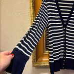 Zenana Outfitters Navy & White Striped Cardigan - Size 1X Photo 1