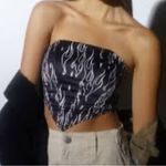 Urban Outfitters  Athena hanky hem corset‎ top strapless flames Photo 0