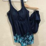 NWT Swimsuits for All navy blue floral two piece dress swimsuit Size 5X Photo 0