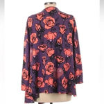 LuLaRoe  Open Front Caroline Cardigan Floral Roses Hearts Florist Size S Small Photo 1