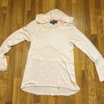 Almost Famous Women’s Medium Pink Thermal Panel Long Sleeve Hooded Top Shirt Photo 2