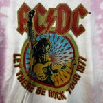 AC/DC Let There Be Rock Tour 1971 Long Sleeve Tshirt Tie Dye S/M Photo 1