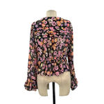 Free People Maybel Blouse In Black Pink Floral Print Size Small Photo 7