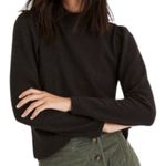 Madewell  Mockneck Puff Sleeve Knit Top Cracked Black Pepper Sz XS Photo 0