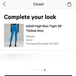 Lululemon  InStill High Rise Legging - Size 6 28" Inseam. Photo 4