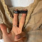 ZARA  Tan Cream Ruffled Crop Blouse Photo 5