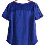 Anthropologie Saturday Sunday Torrey Eyelet Top in Indigo M Photo 3