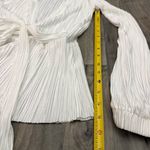 Akira  plunge plisse textured long sleeve tie front blouse Photo 3