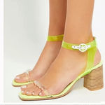 Free People  Natal Heel Sandals Neon Yellow size 39‎ Photo 0