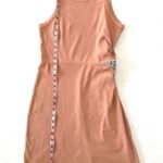 EXPRESS Peach Rhinestone Brooch Cotton Ruched Sleeveless T-Shirt Dress Small Photo 10