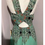 Maeve  Canyon Creek Mint Green Sleeveless Paisley Pleated Maxi Dress Photo 8