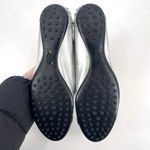 Tod's Womens Leather Round Toe Slip-On Ballet Flats Shoes Silver Black Size 38.5 Photo 8