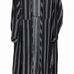 Torrid  Womens Plus 3X Challis Maxi Shirt Kimono Open Duster Black White Stripe Photo 0