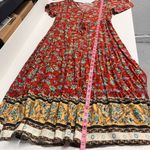 Prairie style fall dress small floral print short sleeved dress v Photo 6