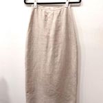 Dissh 100% Linen High Waisted Back Vent Maxi Skirt Beige Women's Size 4 Photo 1