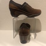 White Mountain -  women Clogs brown leather shoes, slip on fall chunky heel Photo 1