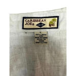 Caribbean Joe  light blue Linen‎ Shirt Short Puff Sleeve Ruffle Shirt Size L Photo 2