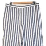 St. John Fashion Fit Trouser Pants Women’s XL Striped White Navy ($395) Resort Photo 1