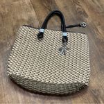 Brighton Woven Straw Shoulder Bag Olive Tan Charms Leather Photo 9