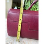 Tory Burch burgundy red tote handbag with blue inside Photo 2