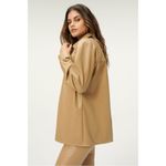 Good American  Vegan Leather Split Back Shirt Jacket Shacket Warm Caramel Medium Photo 2