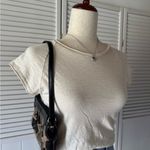 Forever 21 Beige Cropped Baseball Short Sleeved Top Photo 1