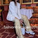 ZARA SHINY MID WAIST PANTS STRAIGHT LEG ZW COLLECTION Gold Size S NEW Photo 3