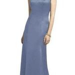 Dessy Collection Women’s Larkspur Blue Full Length Trumpet Skirt Satin Dress Size 16 Photo 0