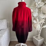 Worthington  Red Ombré Wool Blend Funnel Neck Pea Double-Breasted Coat Photo 5
