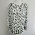 Lucky Brand  Green Multi Border Print Paisley Blouse Size Small Photo 1