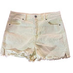 American Eagle Women Yellow Stretch Corduroy Mom Shorts Size 12 Photo 2