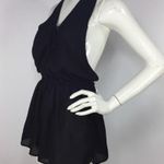 Elan  Halter Lace Up Front Romper Cover Up Photo 3