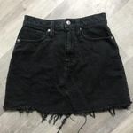 Madewell  Black Denim Distressed Hem Mini Skirt Women's sz 26, 0, XS Photo 0